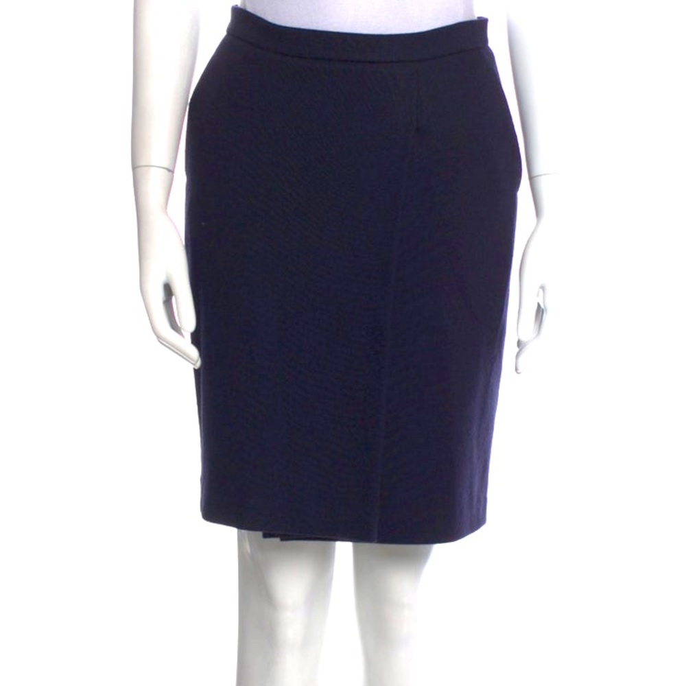 MaxMara 100% Virgin Wool Navy Pencil Skirt - Picture 2 of 10